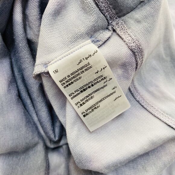 Ideology Womens Plus Blue Tie-Dye Crewneck Tie Sleeve Sweatshirt Size 1X New - Picture 6 of 6